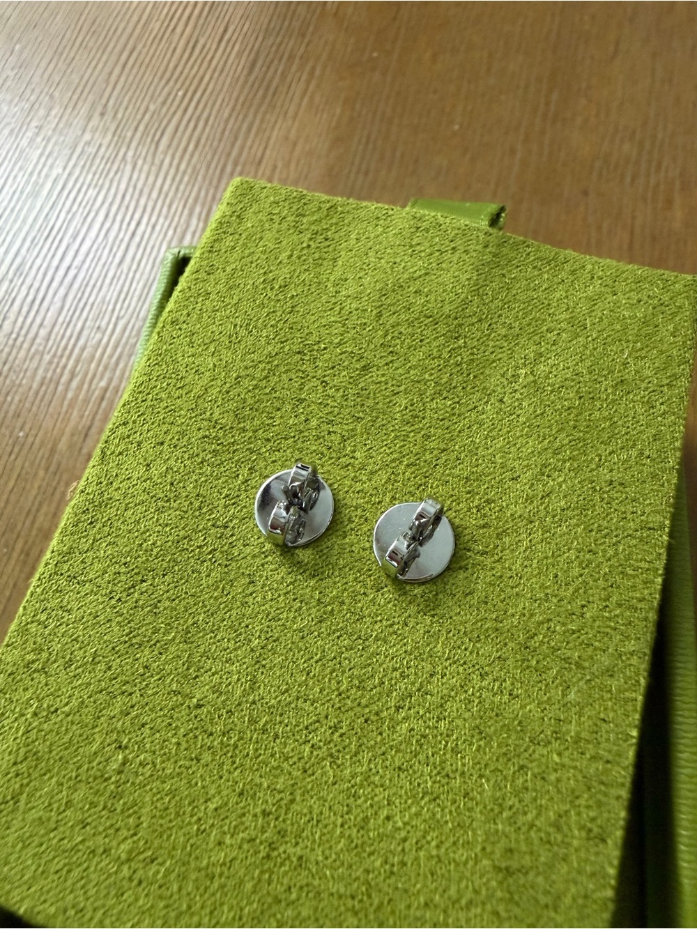 Tory Burch Icon Pave Stud Earrings Silver/Crystal logo luxe statement classic - Picture 5 of 5